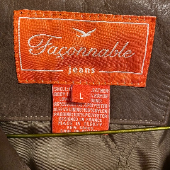 Façonnable Jeans luxury leather cowhide Jacket - Picture 7 of 10